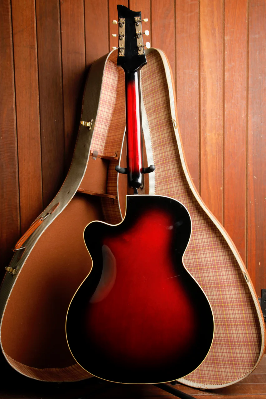 Isana Vintage 1950s Red Burst Archtop Acoustic-Electric Guitar Made in Germany Pre-Owned - Image 14