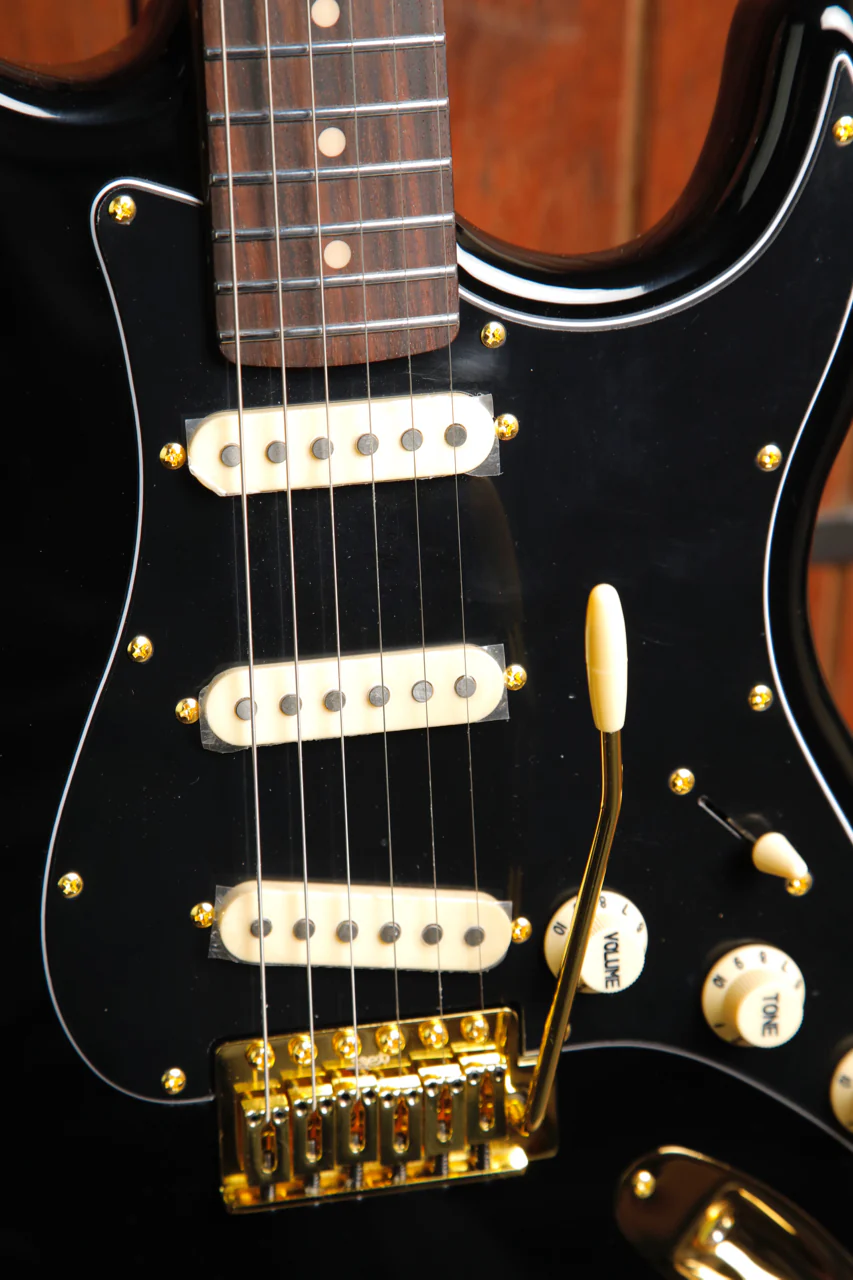 JET Guitars JS-380 BK G Black SSS Electric Guitar - Image 5