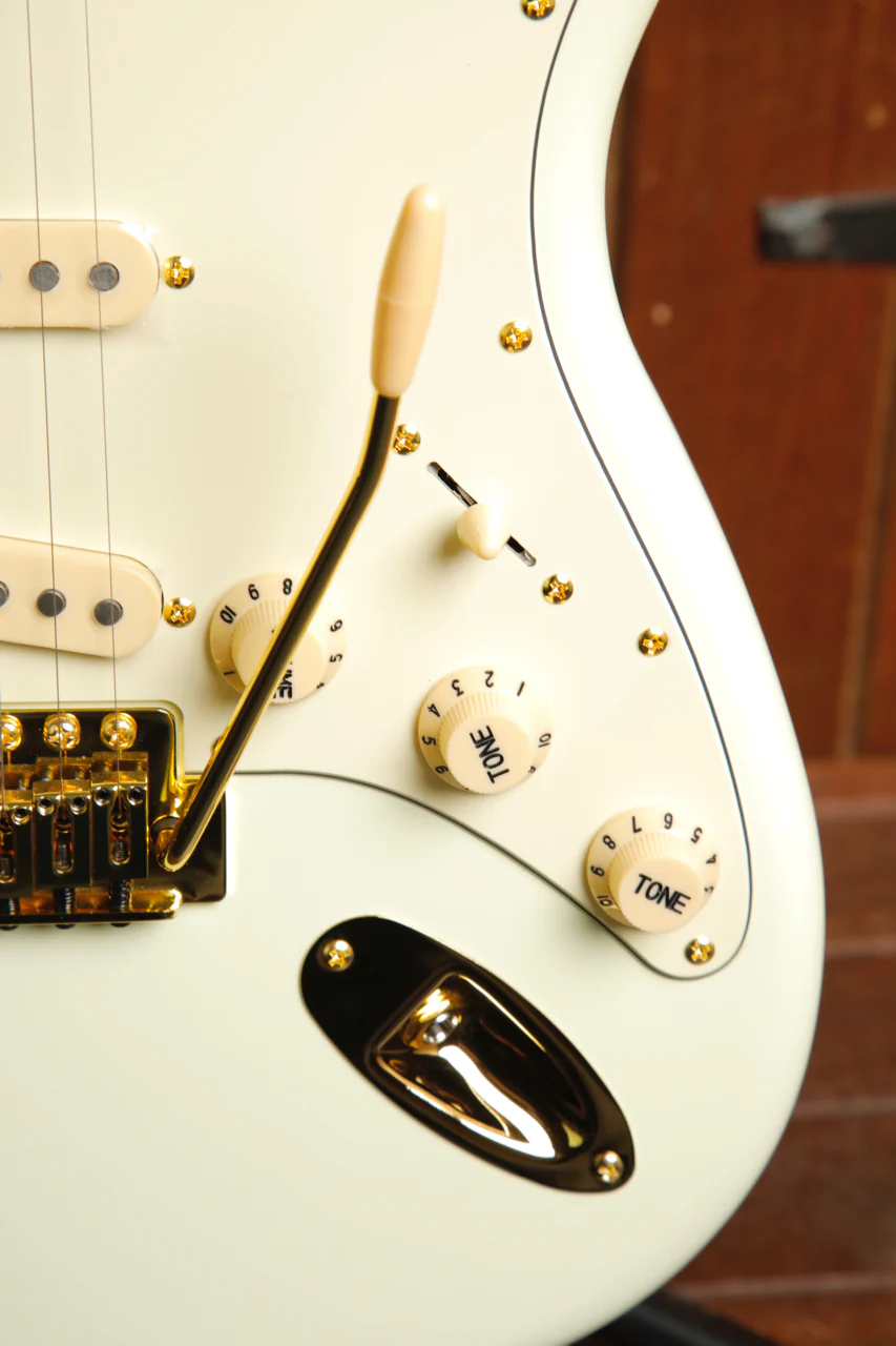 JET Guitars JS-380 OW G SSS Olympic White Electric Guitar - Image 6