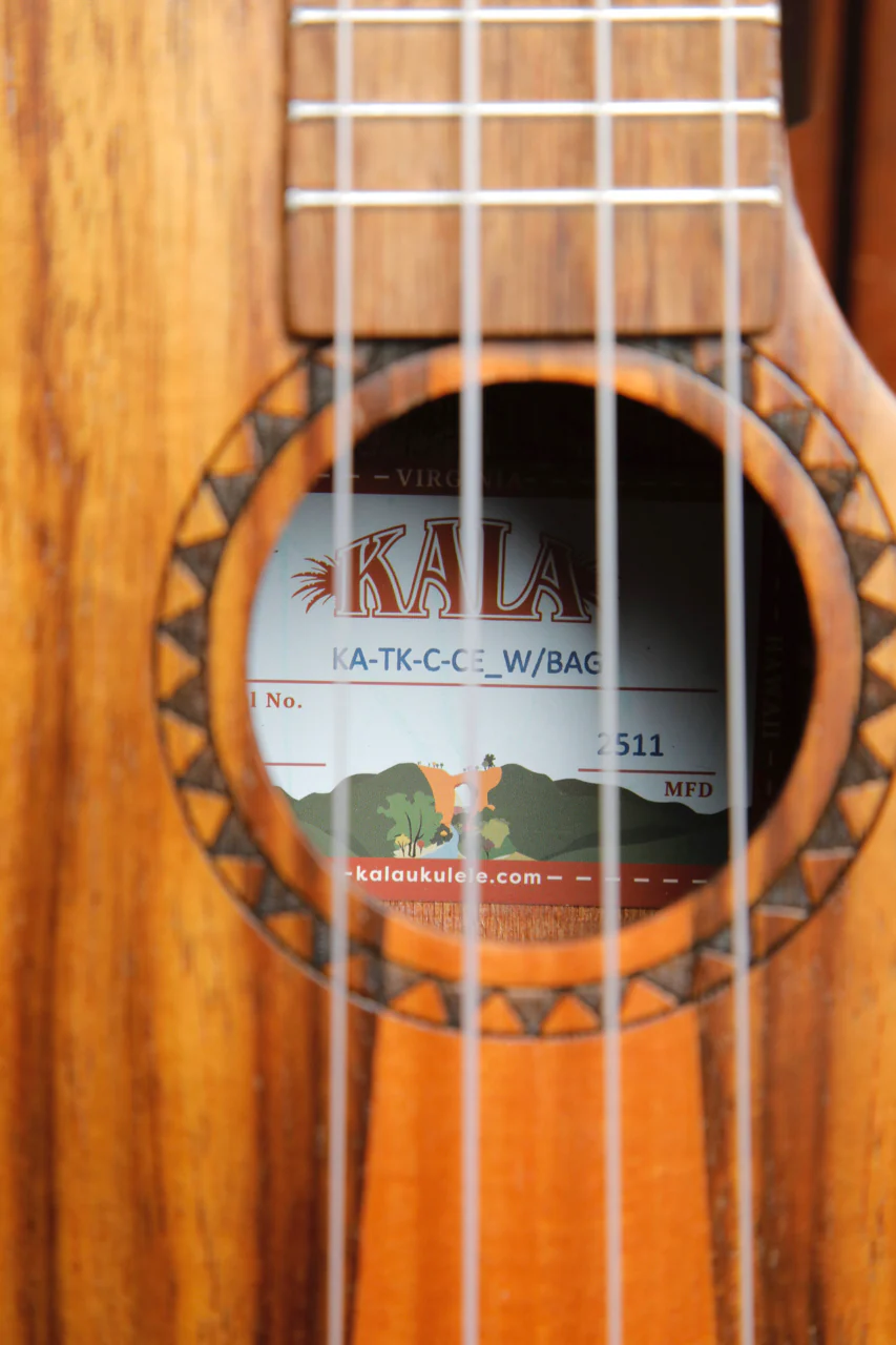 Kala KA-TK-C-CE Teak Concert Cutaway Ukulele w/Pickup - Image 6
