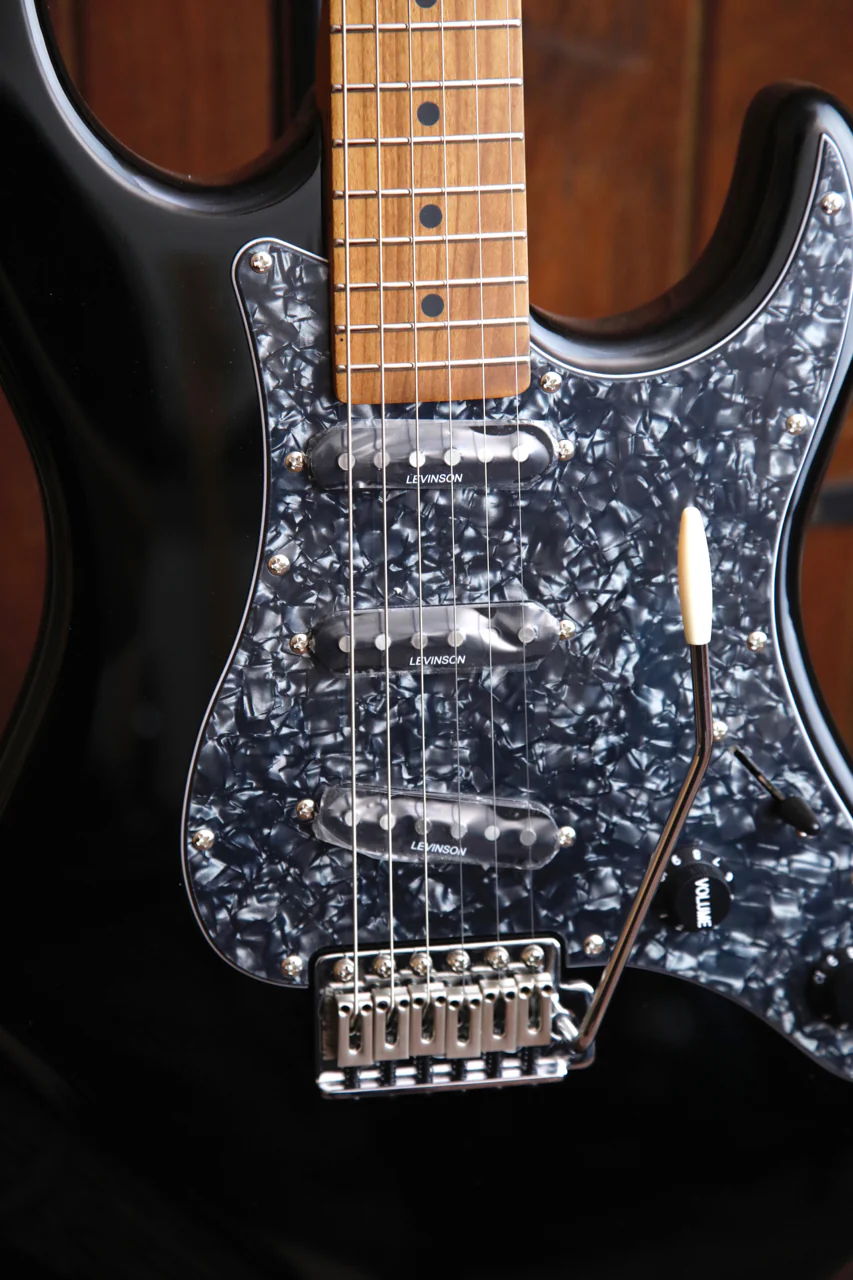 Levinson Sceptre Ventana Std Double Cutaway Black Electric Guitar - Image 5