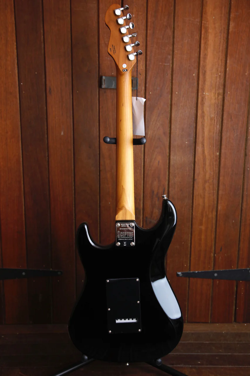 Levinson Sceptre Ventana Std Double Cutaway Black Electric Guitar - Image 8