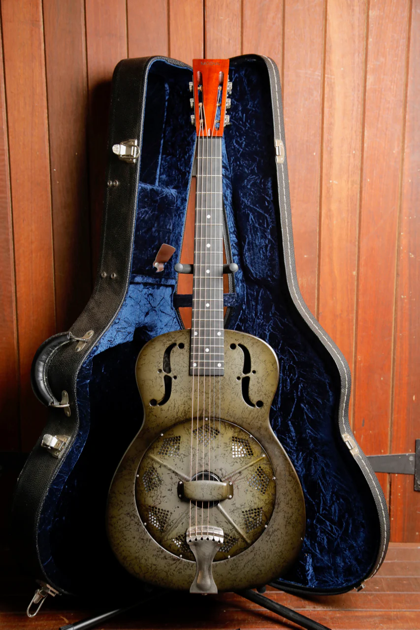National NRP Black Rust Reso-Phonic Resonator Guitar 2010 Pre-Owned - Image 2