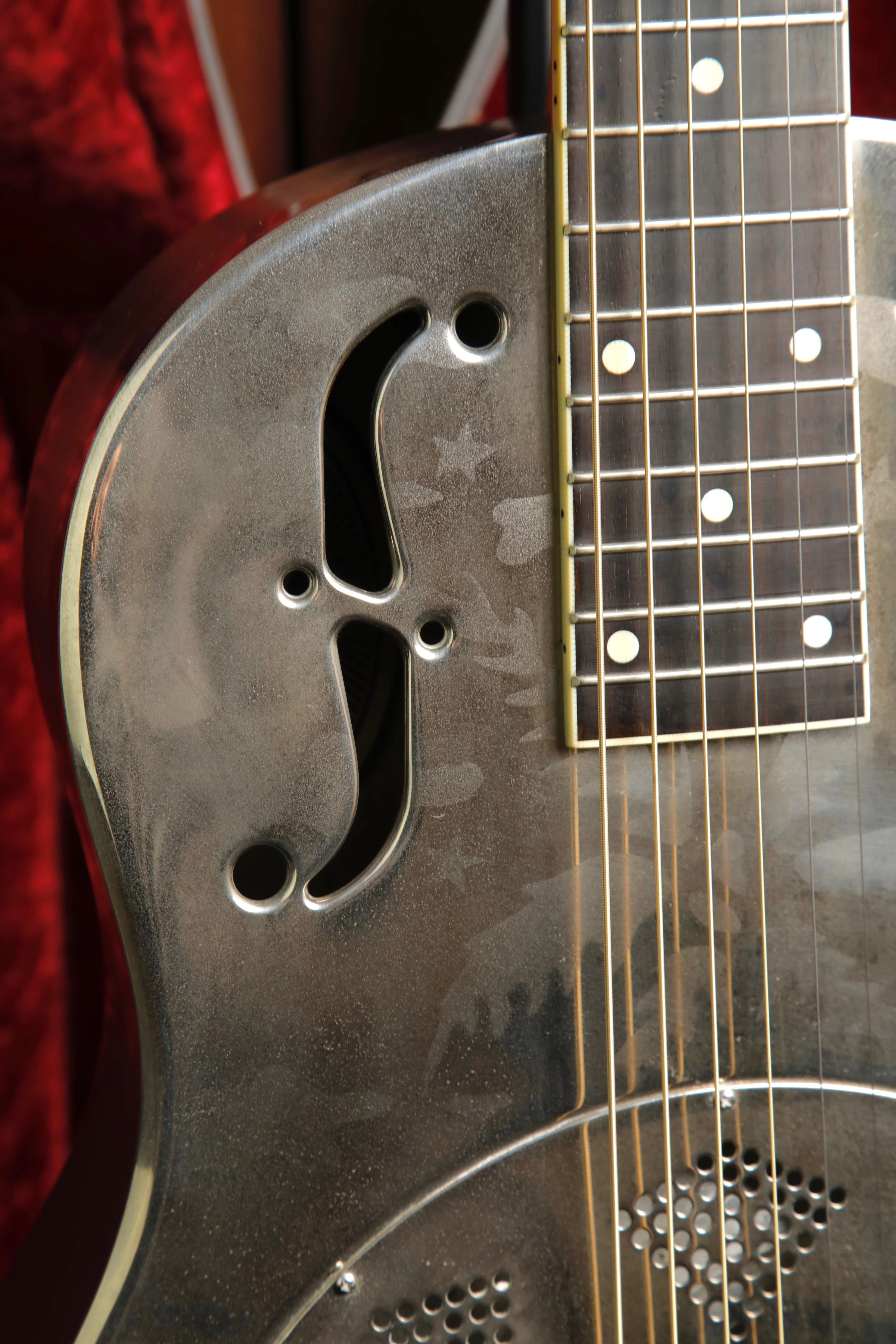 National Style O 12 Fret Single Cone Roundneck Acoustic-Electric Resonator Guitar 2000 Pre-Owned - Image 8