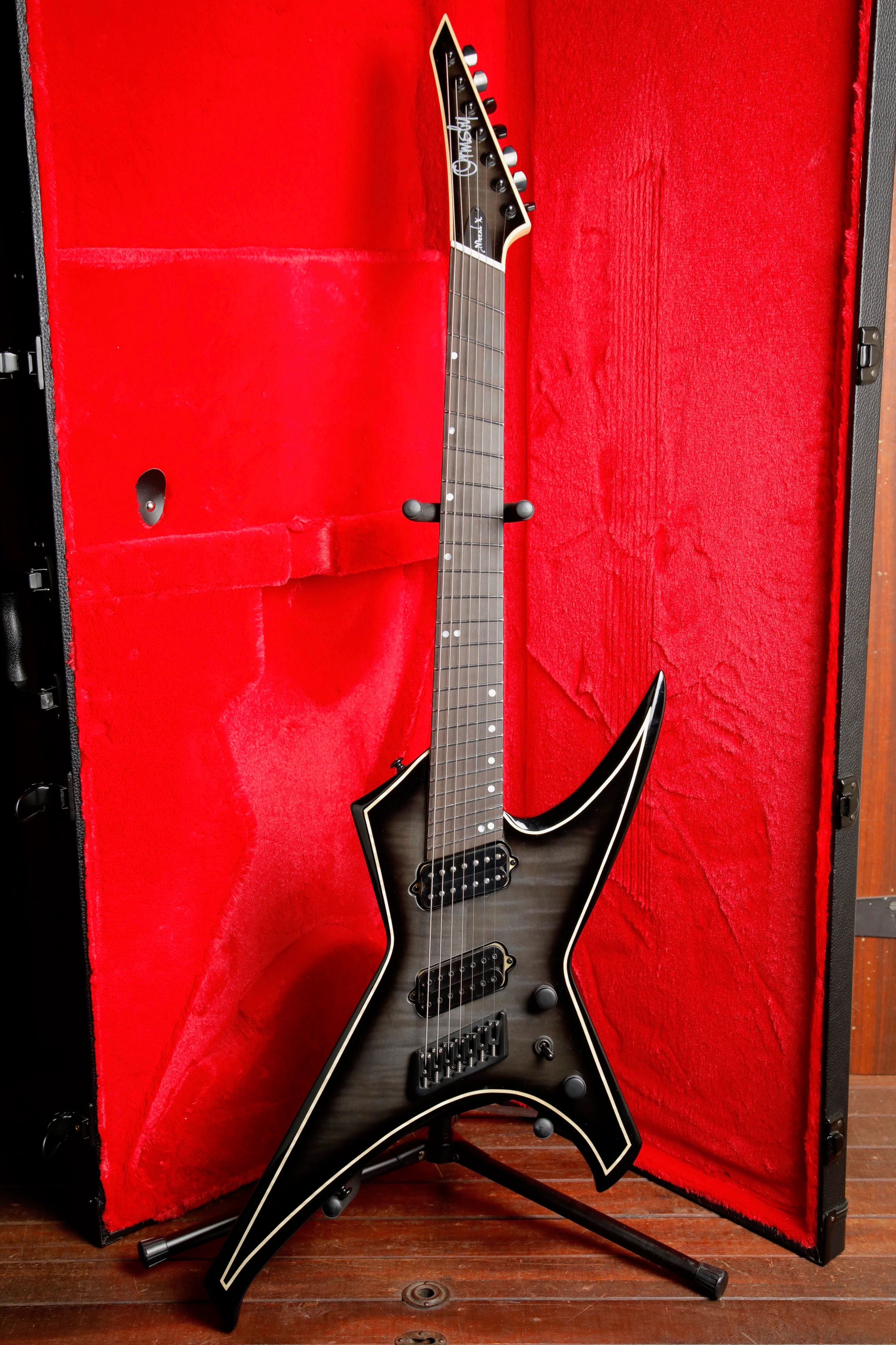 Ormsby Metal X GTR 7-String Run 16 Dahlia Black Electric Guitar Pre-Owned - Image 2