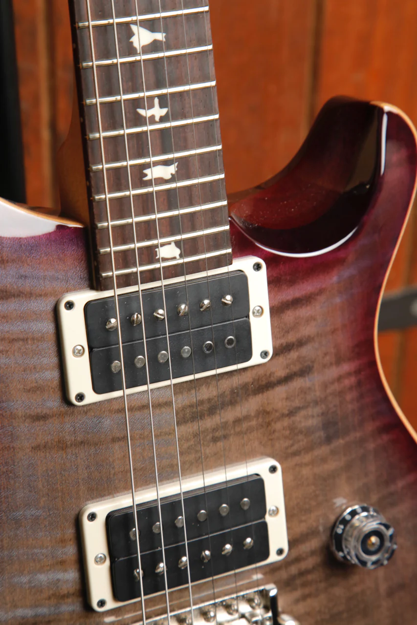 PRS CE24 Faded Grey Black Purple Burst Electric Guitar - Image 5