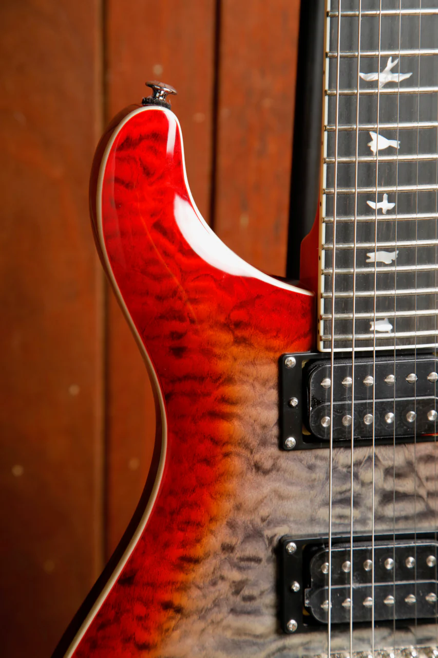 PRS Paul Reed Smith SE Custom 24-08 Quilt Charcoal Cherry Burst - Image 5