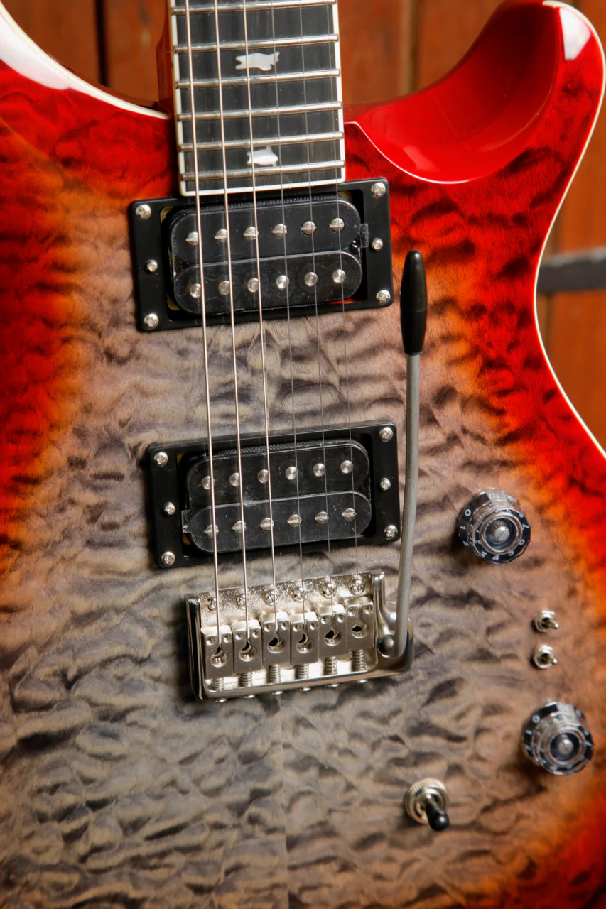 PRS Paul Reed Smith SE Custom 24-08 Quilt Charcoal Cherry Burst - Image 6
