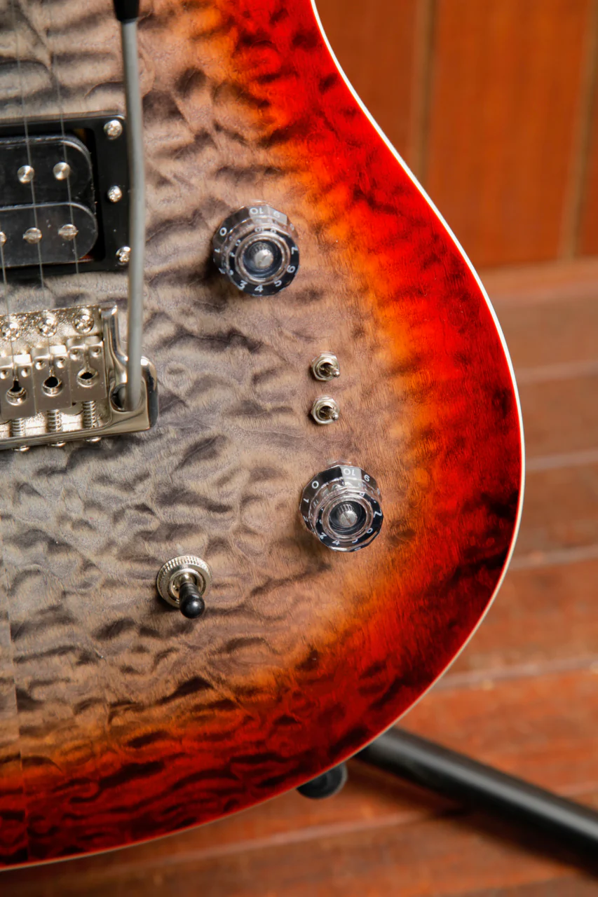PRS Paul Reed Smith SE Custom 24-08 Quilt Charcoal Cherry Burst - Image 7