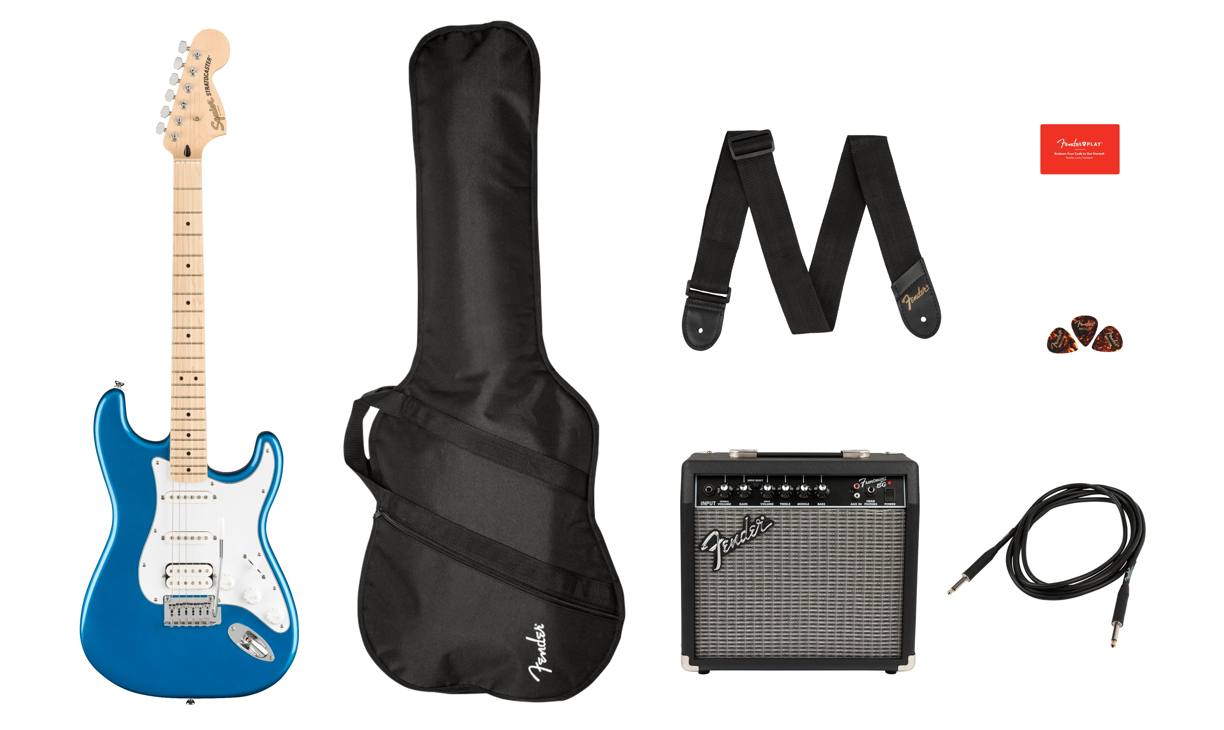 Squier Affinity Series HSS Guitar Starter Package Lake Placid Blue - Image 2