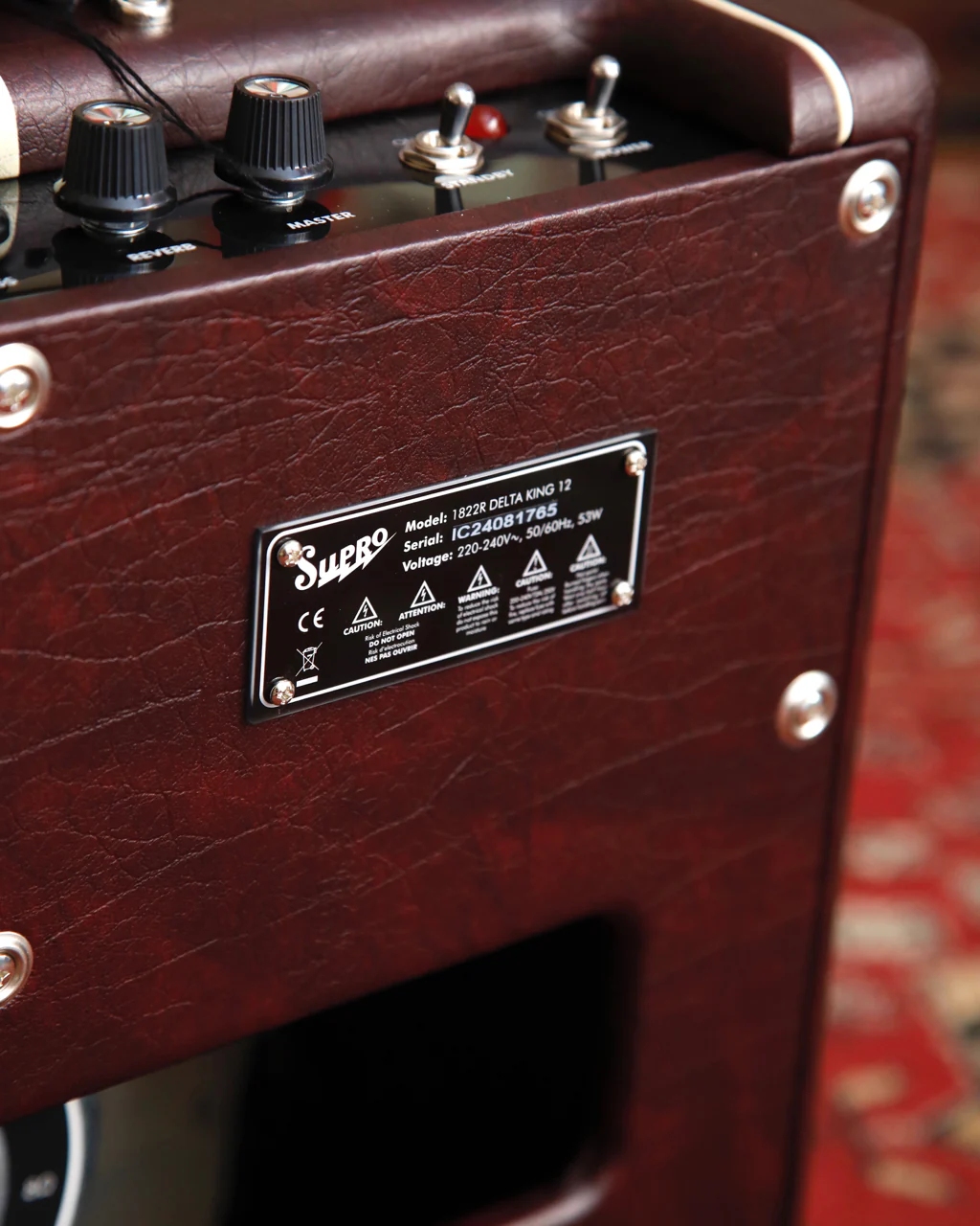 Supro Delta King 12 Combo 1x12" Amplifier Burgundy and Cream - Image 7