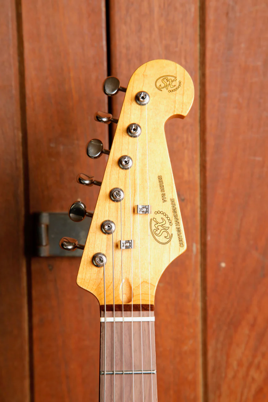 SX Mini 3/4 Vintage Style Electric Guitar Sunburst - Image 3