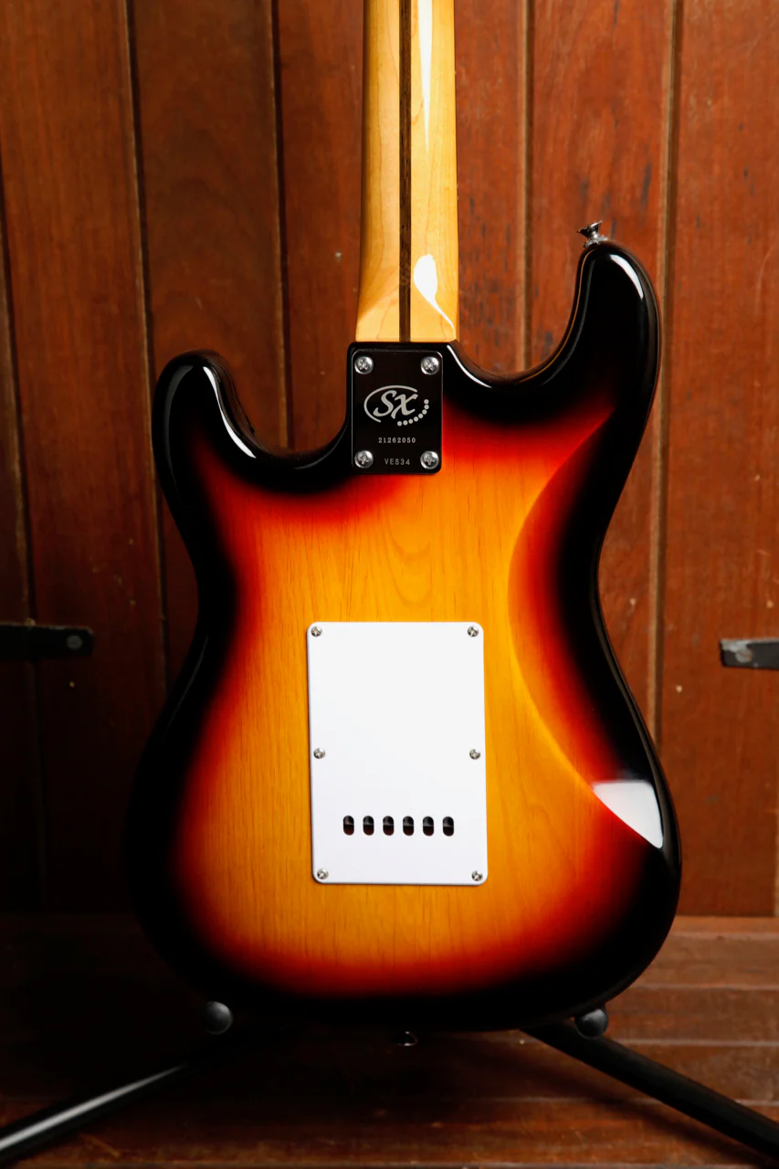 SX Mini 3/4 Vintage Style Electric Guitar Sunburst - Image 9