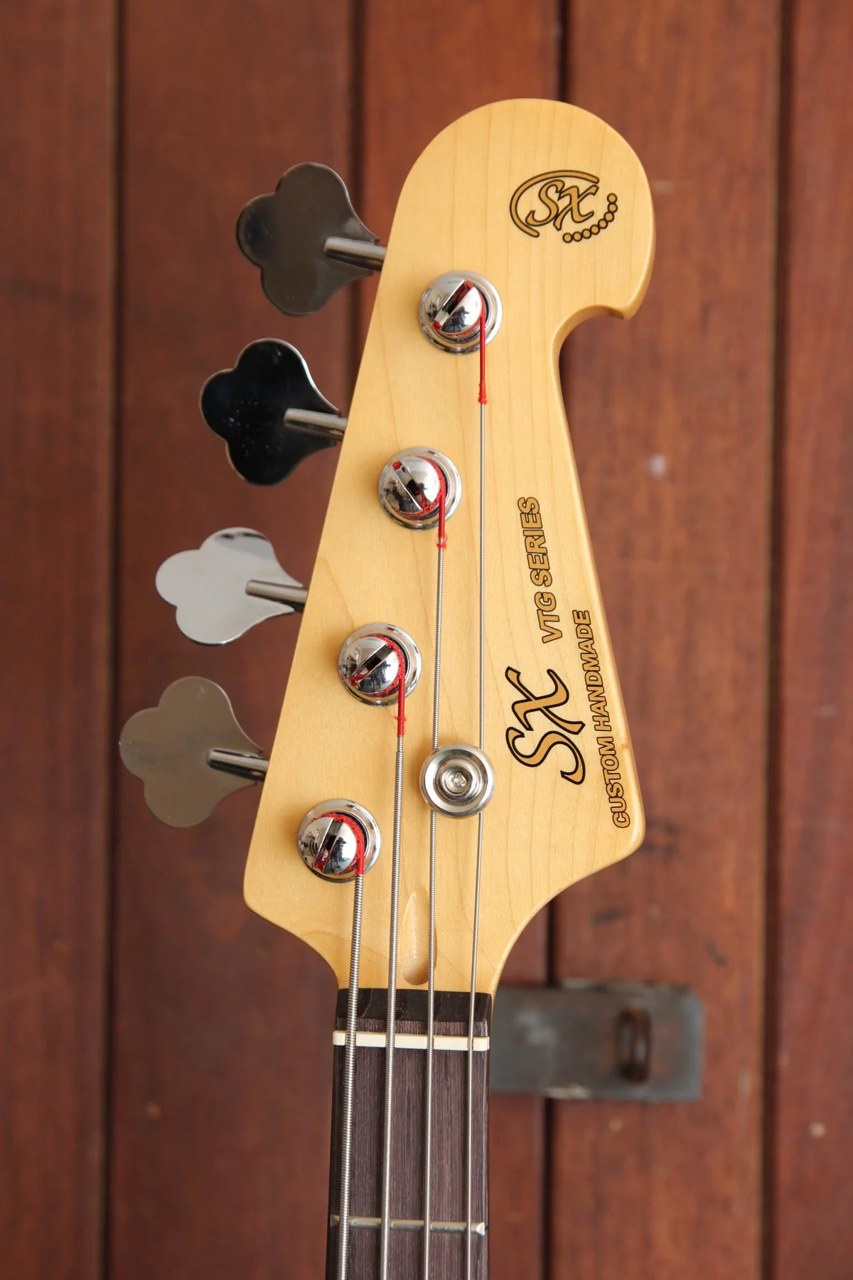 SX PB Bass 3/4 Size Solidbody Electric Bass Guitar Black - Image 4