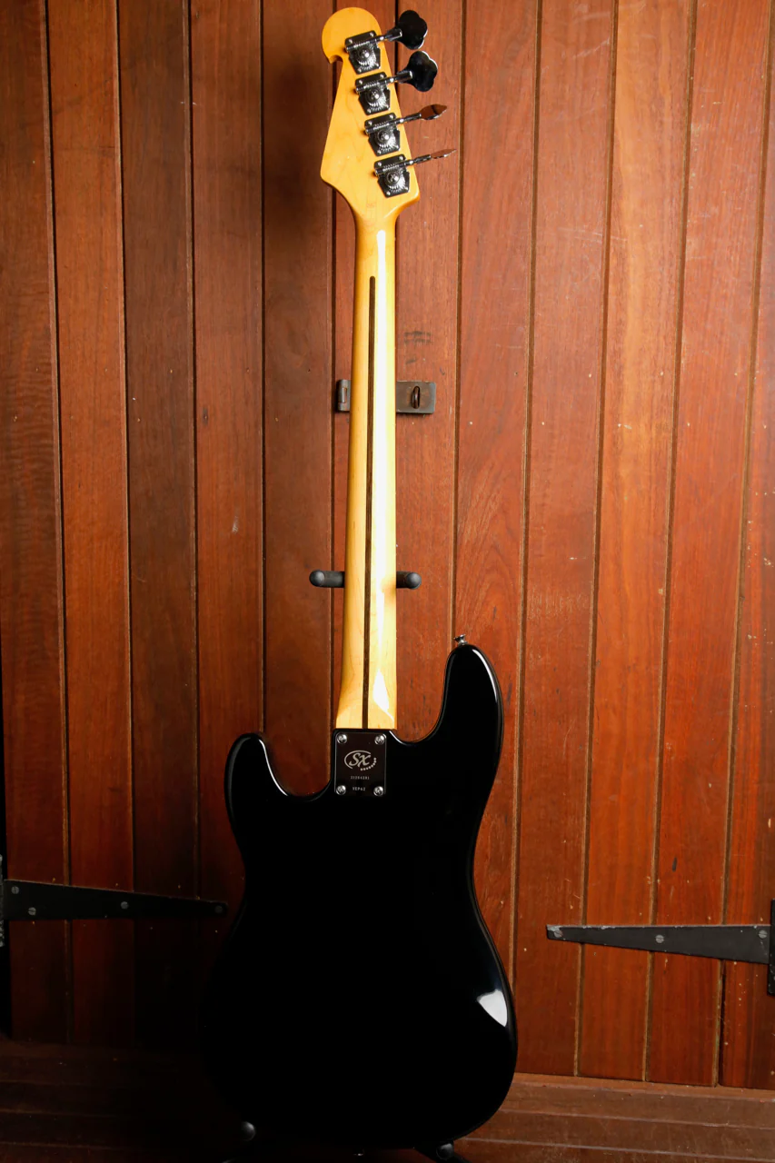 SX Vintage Style PB Bass Solidbody Electric Bass Guitar Black - Image 11