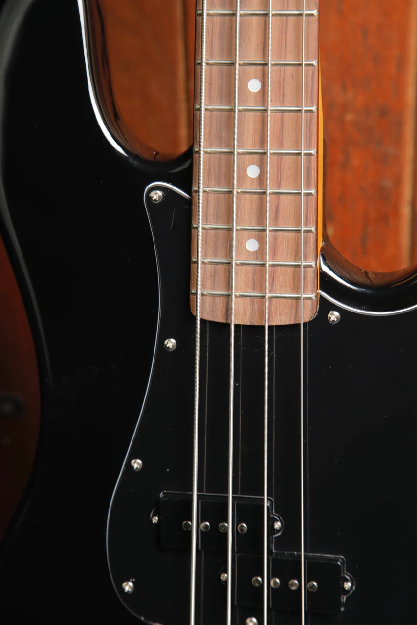 SX Vintage Style PB Bass Solidbody Electric Bass Guitar Black - Image 5