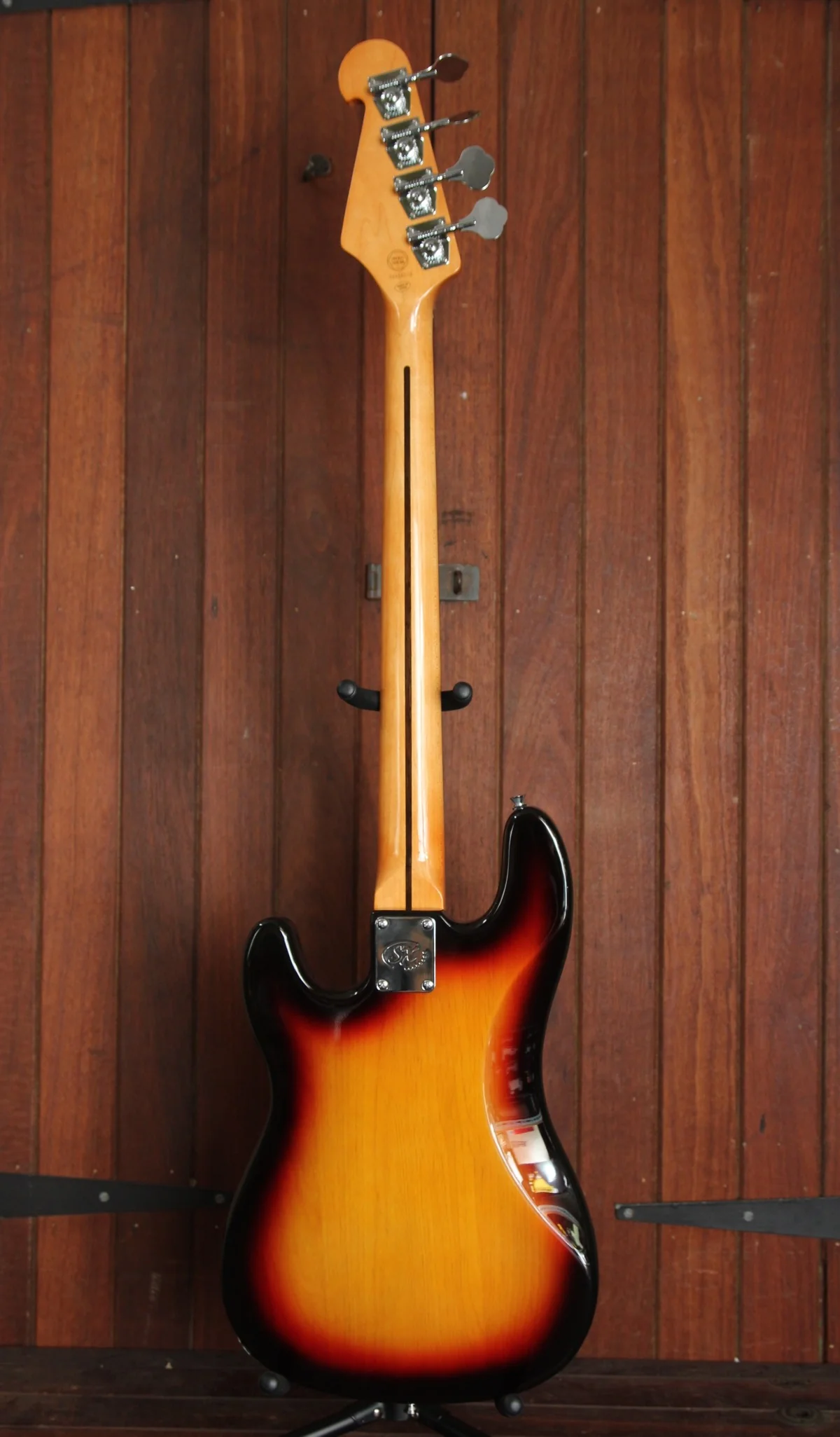 SX Vintage Style PB Bass Solidbody Electric Bass Guitar Sunburst - Image 5