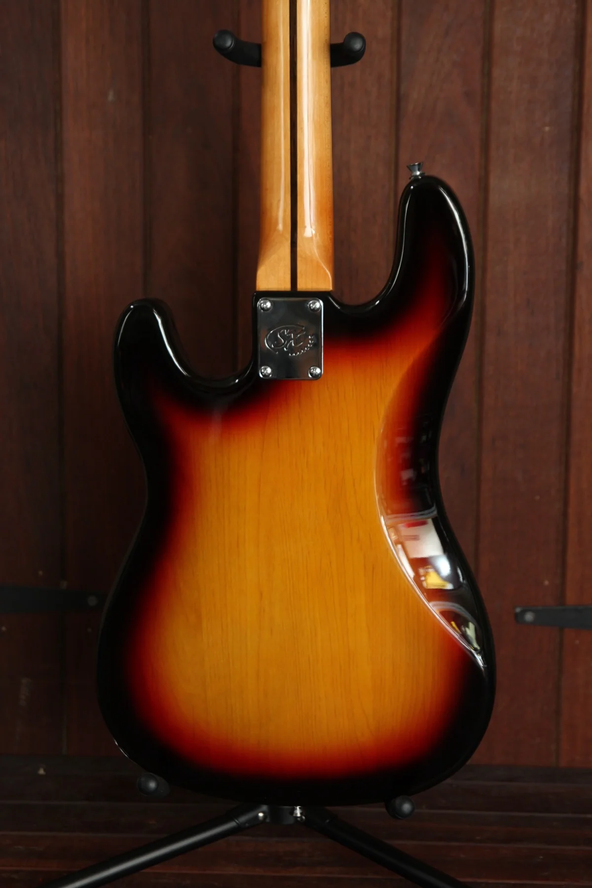SX Vintage Style PB Bass Solidbody Electric Bass Guitar Sunburst - Image 6
