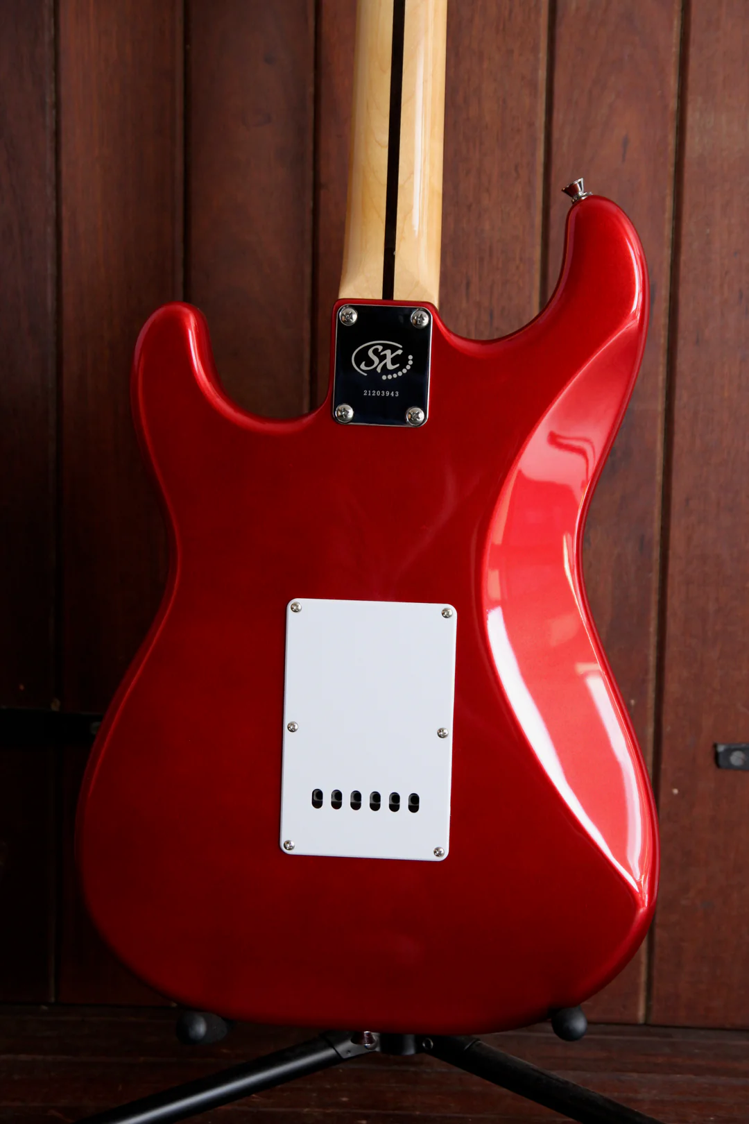SX Vintage Style Electric Guitar Candy Apple Red with Bag - Image 10