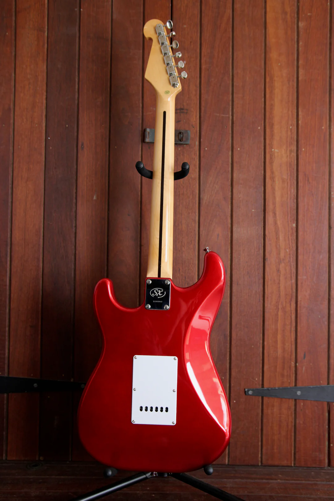 SX Vintage Style Electric Guitar Candy Apple Red with Bag - Image 11