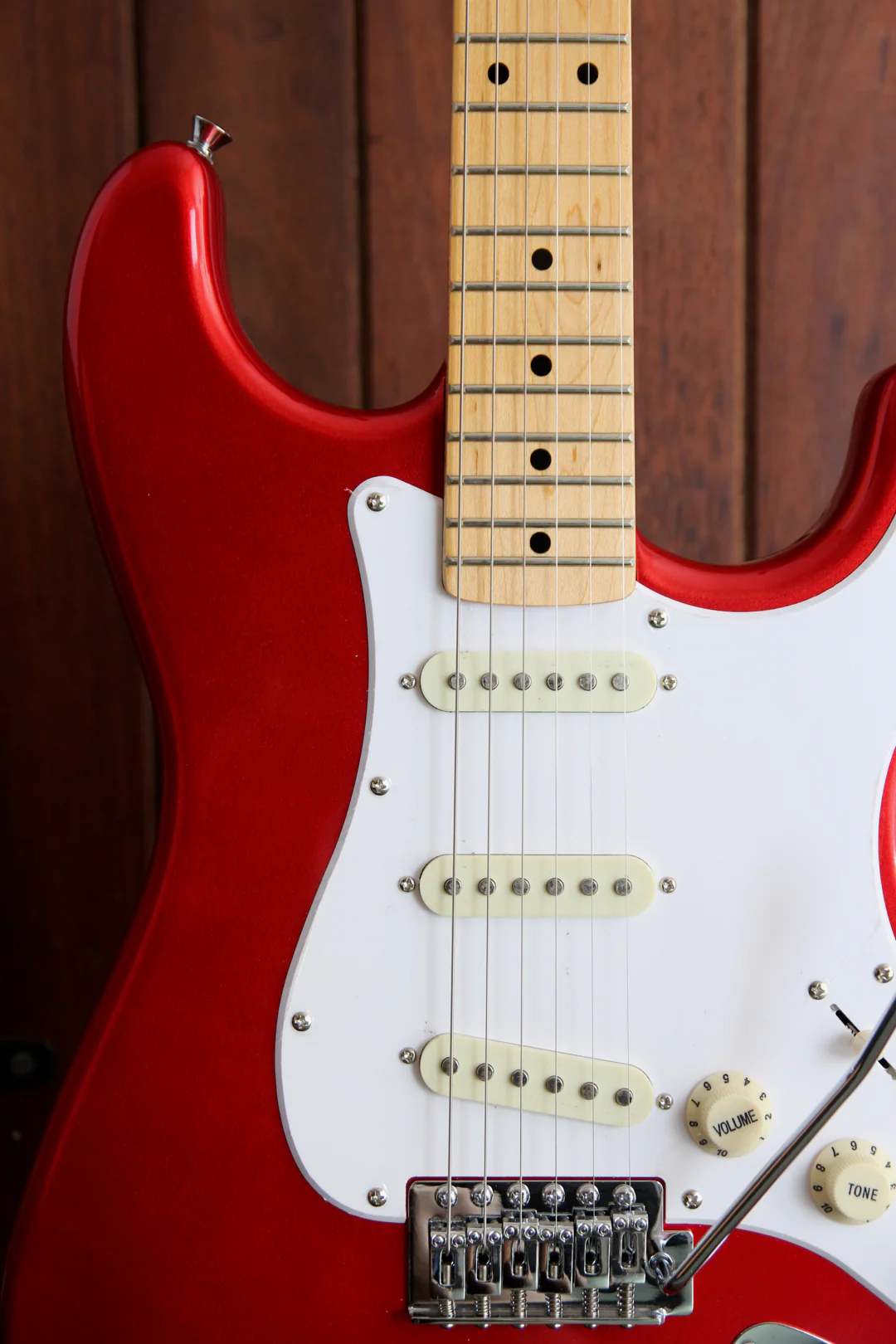 SX Vintage Style Electric Guitar Candy Apple Red with Bag - Image 3