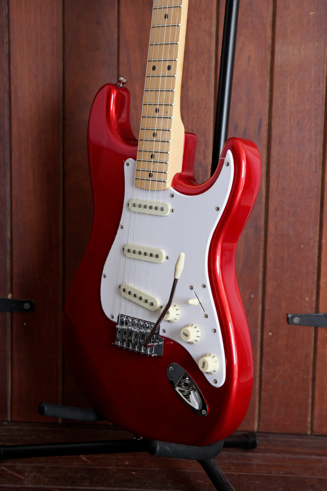 SX Vintage Style Electric Guitar Candy Apple Red with Bag - Image 8