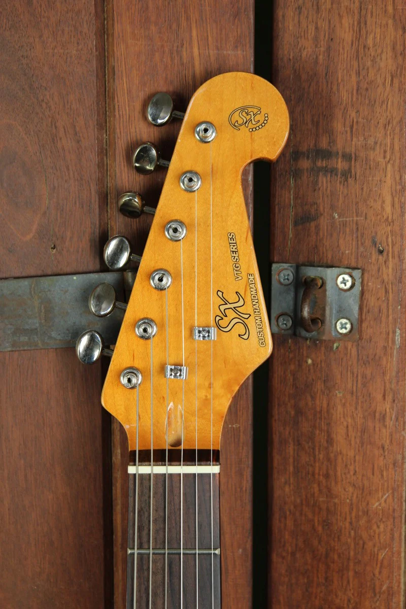 SX Vintage Style Electric Guitar Lake Placid Blue with Bag - Image 6