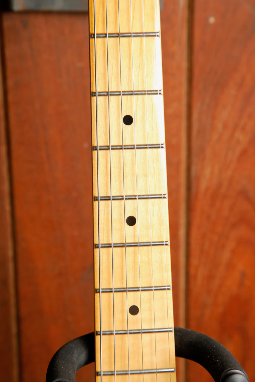 SX Vintage Style Electric Guitar Maple Black with Bag - Image 4