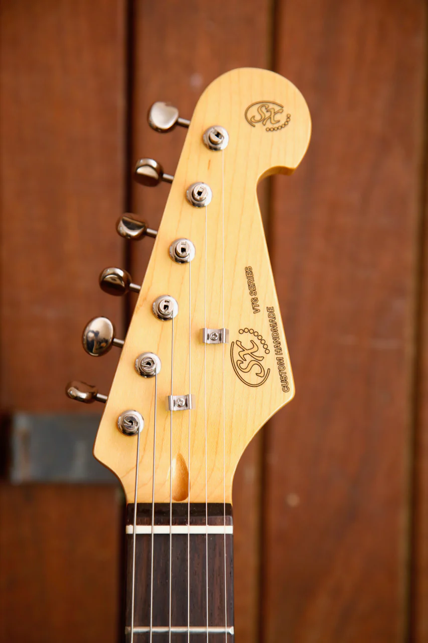 SX Vintage Style Electric Guitar Vintage Green With Bag - Image 3
