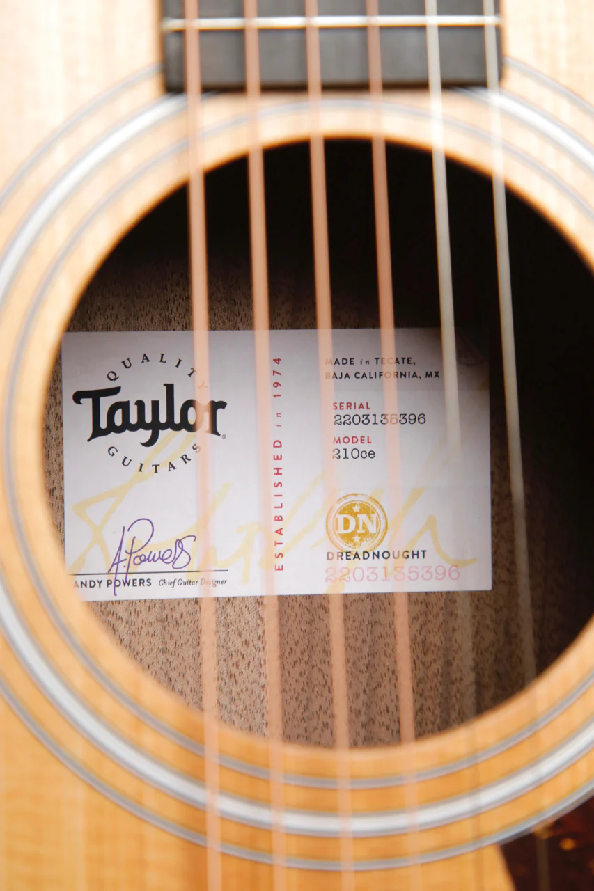 Taylor 210ce Dreadnought Acoustic-Electric Guitar - Image 8