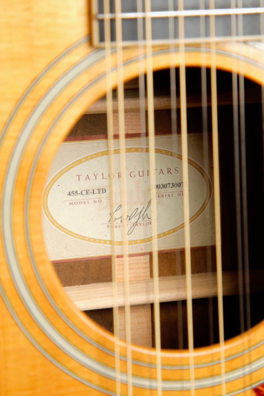 Taylor 455 CE LTD Jumbo Acoustic-Electric 12-String Guitar 2003 Pre-Owned - Image 8